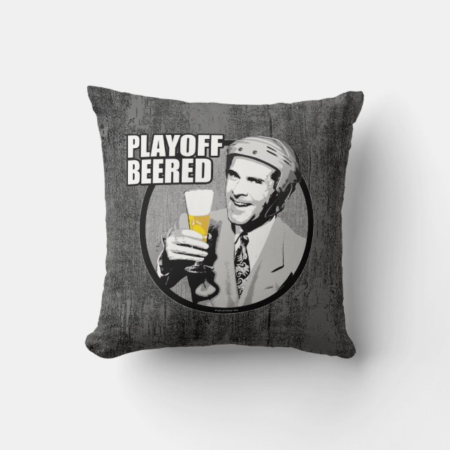 Hockey Playoff Beered Throw Pillow (Front)
