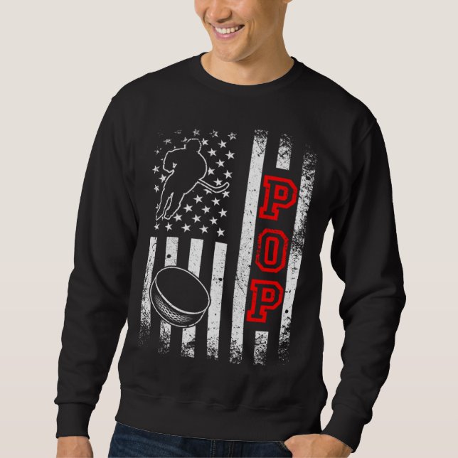 Hockey Pop American Flag  Hockey Sweatshirt (Front)
