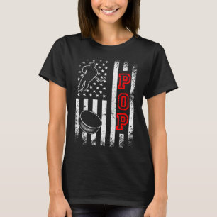 Hockey Pop American Flag Hockey T-Shirt