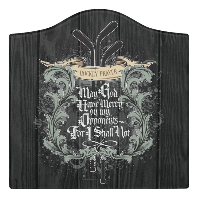 Hockey Prayer Door Sign (Large Crest Front)