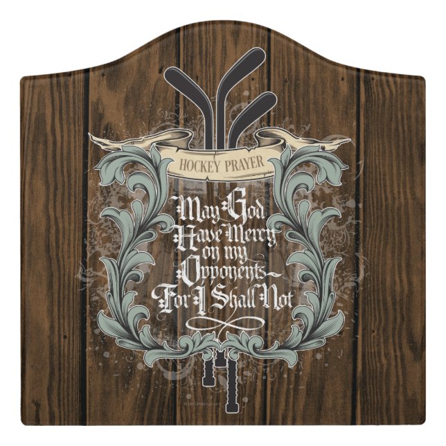 Hockey Prayer Door Sign (Large Crest Front)
