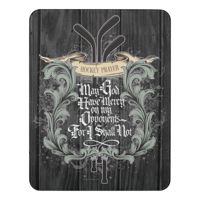 Hockey Prayer Door Sign (Contemporary Vert)