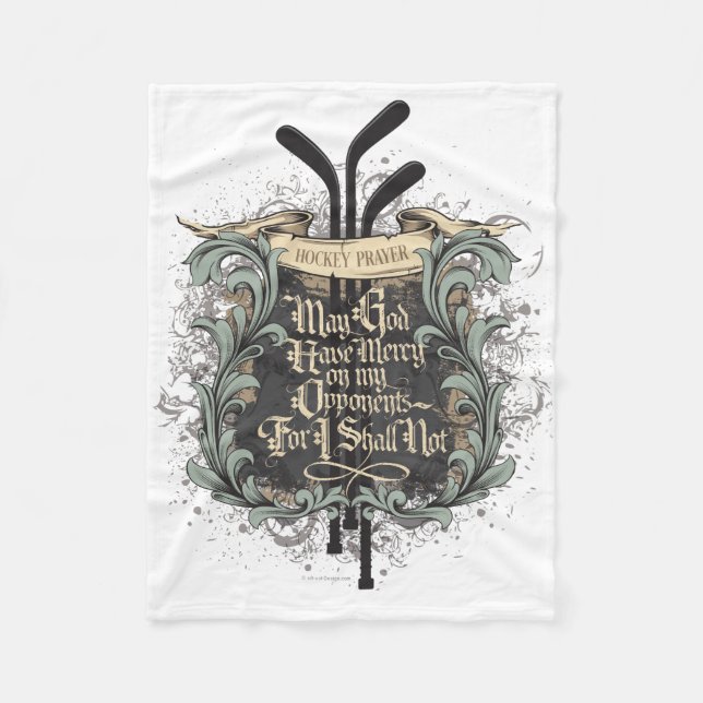 Hockey Prayer Fleece Blanket (Front)