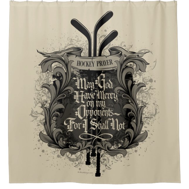 Hockey Prayer Shower Curtain (Front)