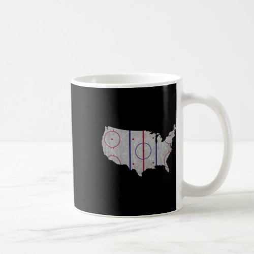 Hockey Pride Usa Map Design  Coffee Mug