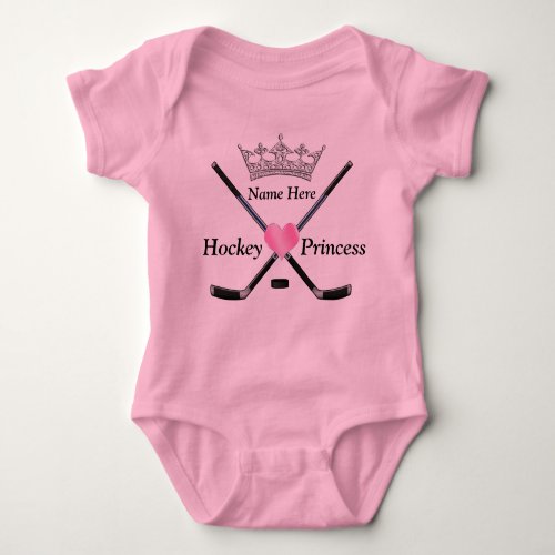 Hockey Princess Baby Girl Hockey Clothes with NAME Baby Bodysuit