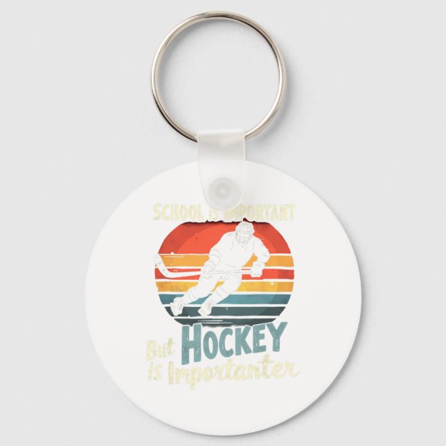 Hockey Priority Over School Funny  Keychain (Front)
