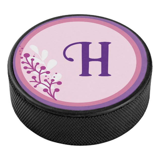 Hockey Puck- Add your initial - Purple Puck (3/4)