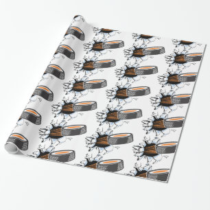 Hockey Puck Breakout Wrapping Paper