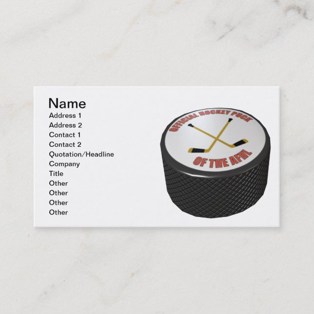 Hockey Puck Business Card (Front)