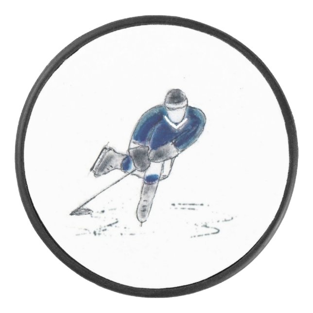 Hockey Puck Customized with Original Art (Front)