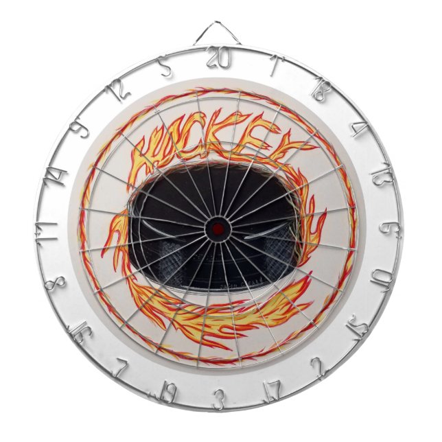 Hockey Puck Fiery Slap Shot Dart Board (Front)