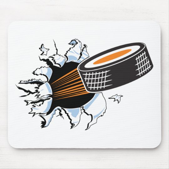 Hockey puck mouse pad