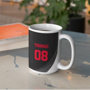 Hockey Puck Name and Number Personalized Coffee Mug