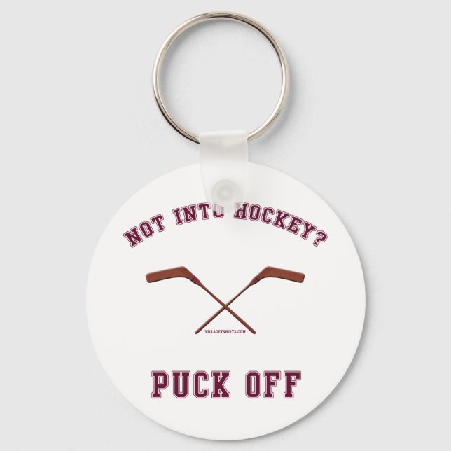 Hockey Puck Off Keychain (Front)