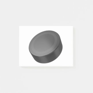 Hockey puck on white post-it notes