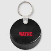 Personalized Red and White Ice Hockey Jersey Keychain