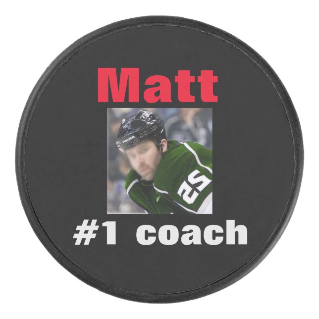 Hockey Puck Personalized with photo and text (Front)