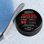 Hockey Puck Round Bar Mitzvah Invitation<br><div class="desc">These casual chic invitations are perfect for any sporty Bar Mitzvah celebration. Each line of text is fully customizable to say just what you want!

Find coordinating products in the Bar Mitzvah Sports Collection.</div>