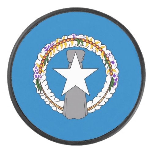 Hockey puck with flag of Northern Mariana Islands