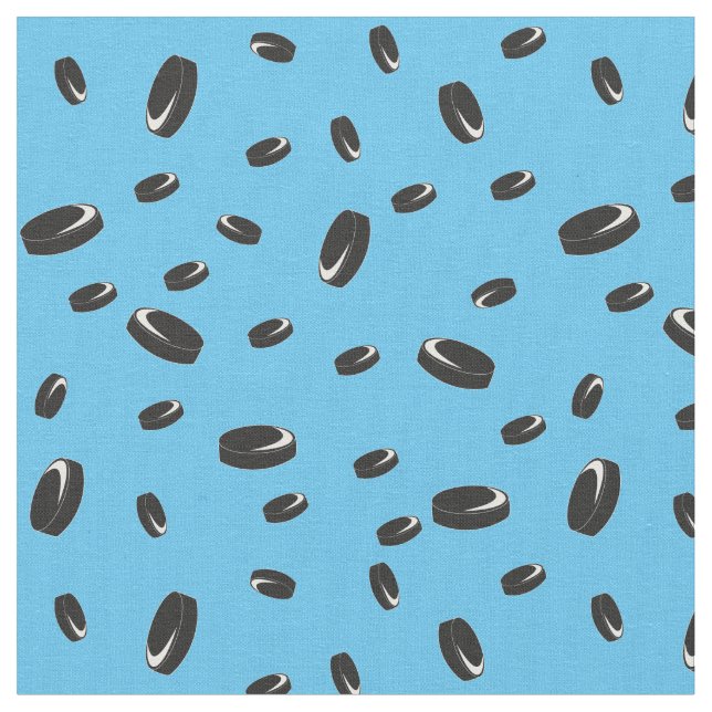 Hockey Pucks Fabric (Close Up)