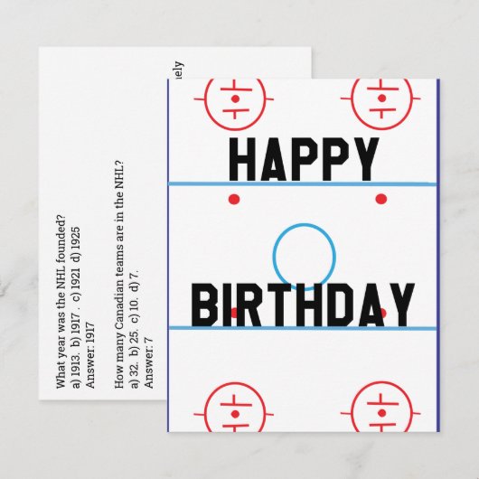 Hockey Quiz (Front/Back)