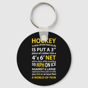 Hockey Quote Hockey Is Easy Gift For Men Women Fan Keychain