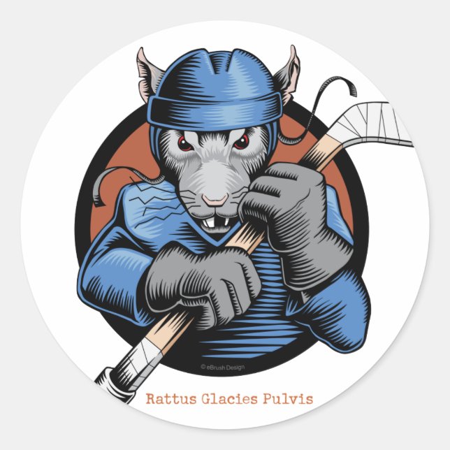 Hockey Rat Classic Round Sticker (Front)