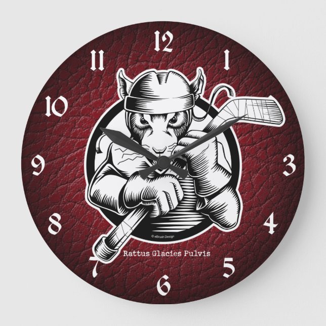 Hockey Rat Large Clock (Front)