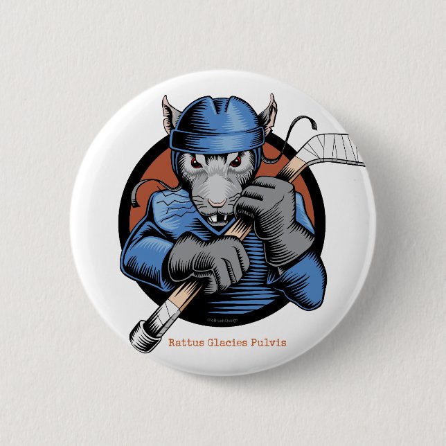 Hockey Rat Pinback Button (Front)