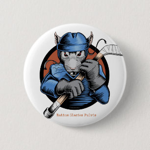 Hockey Rat Pinback Button