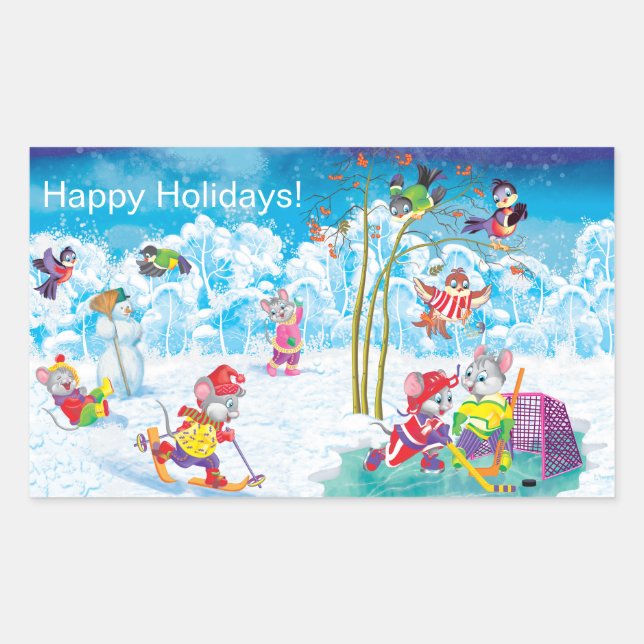 hockey rectangular sticker (Front)