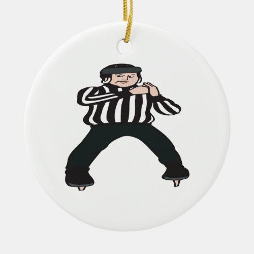 Hockey Referee Ceramic Ornament