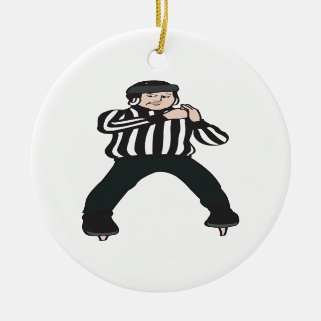 Hockey Referee Ceramic Ornament (Front)