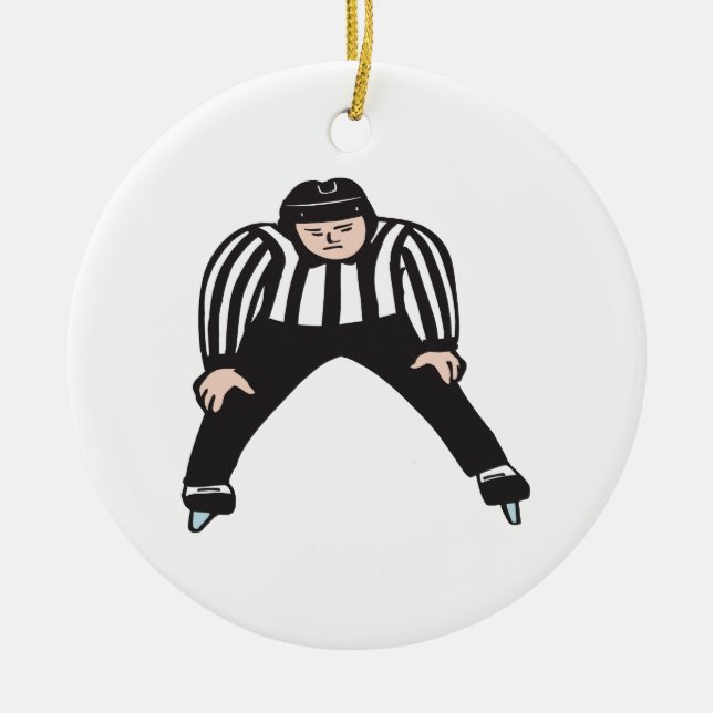 Hockey Referee Ceramic Ornament (Front)