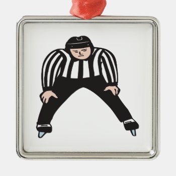 Hockey Referee Metal Ornament by SportsArena at Zazzle