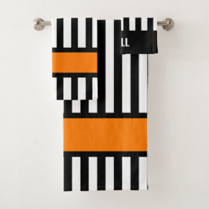 Hockey Referee Stripe Personalized Bath Towel Set