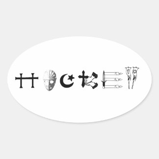 Hockey Religion Oval Sticker