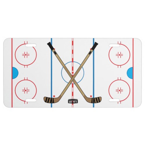 Hockey Rink Diagram Center Ice Hockey Sticks License Plate
