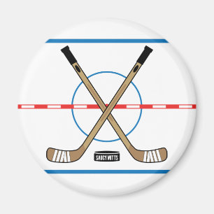 Hockey Rink Diagram Center Ice Hockey Sticks Magnet