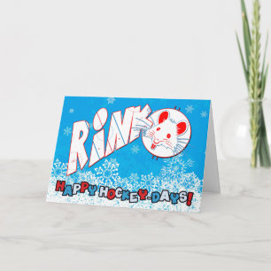 Hockey Rink Rat Christmas Card
