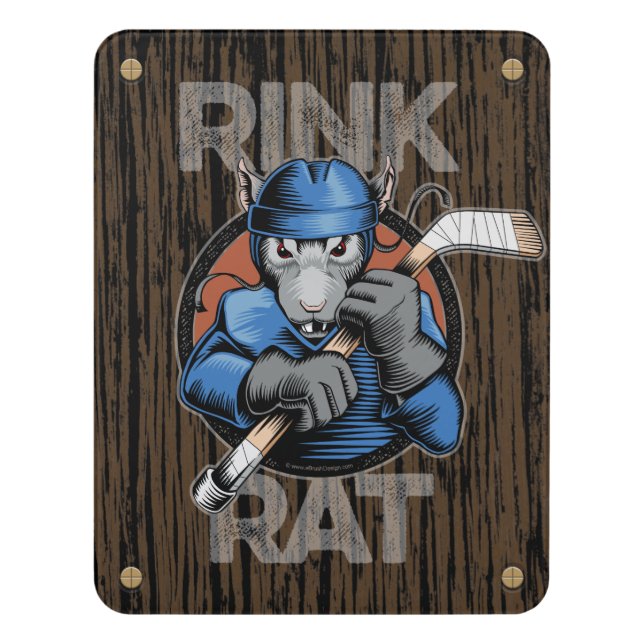 Hockey Rink Rat Door Sign (Contemporary Vert)