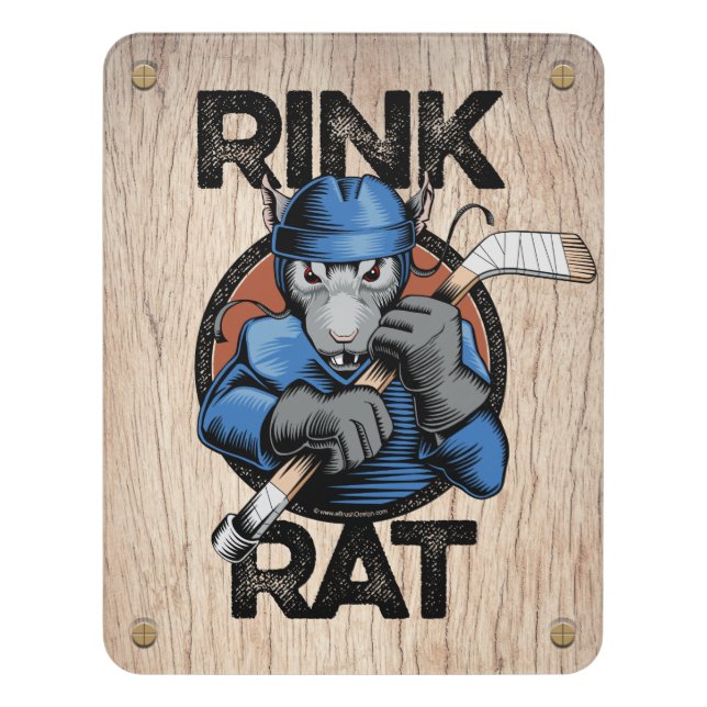 Hockey Rink Rat Door Sign (Contemporary Vert)