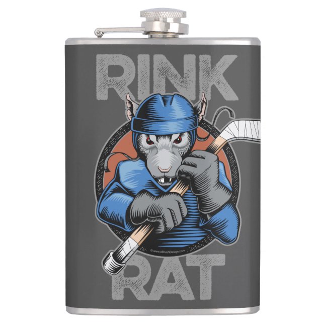 Hockey Rink Rat Flask (Front)
