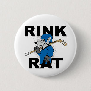 Hockey Rink Rat Hockey Player Flare Button