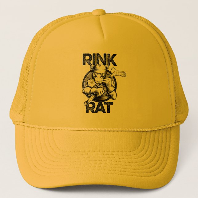 Hockey Rink Rat Trucker Hat (Front)