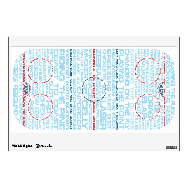 Hockey Rink Word Art Wall Decal (Front)