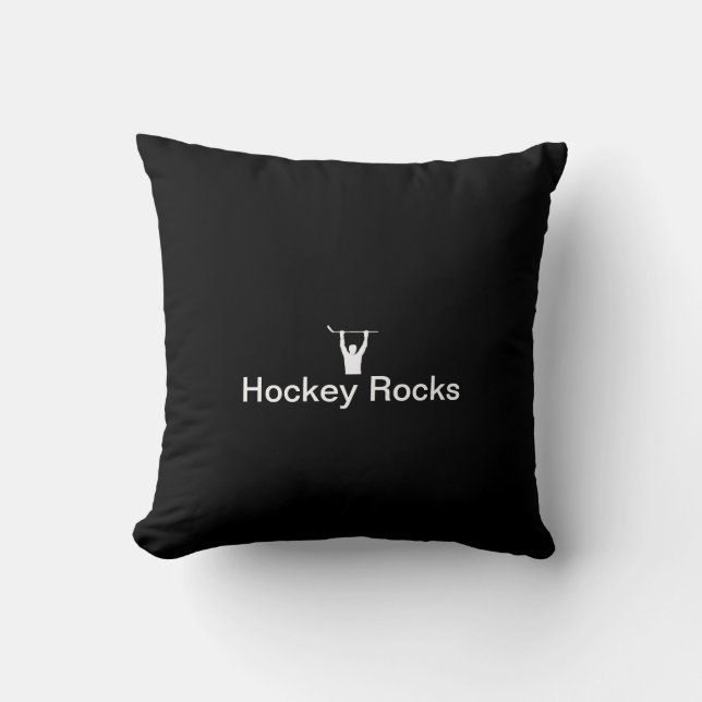 Hockey rocks throw pillow (Front)