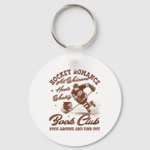 Hockey Romance Smut Reader Book Club Book Lover Bo Keychain