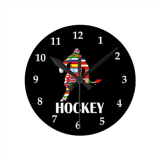 Hockey Round Clock | Zazzle